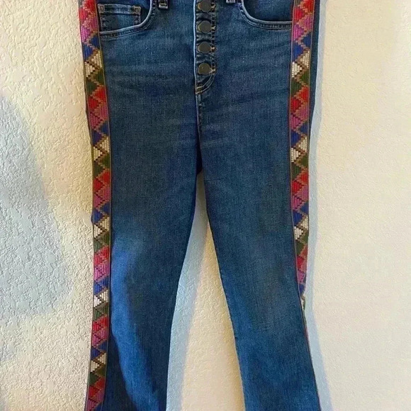 Veronica Beard Carolyn Tuxedo Striped Baby 10” Boot Jeans Size 26 - Picture 4 of 10